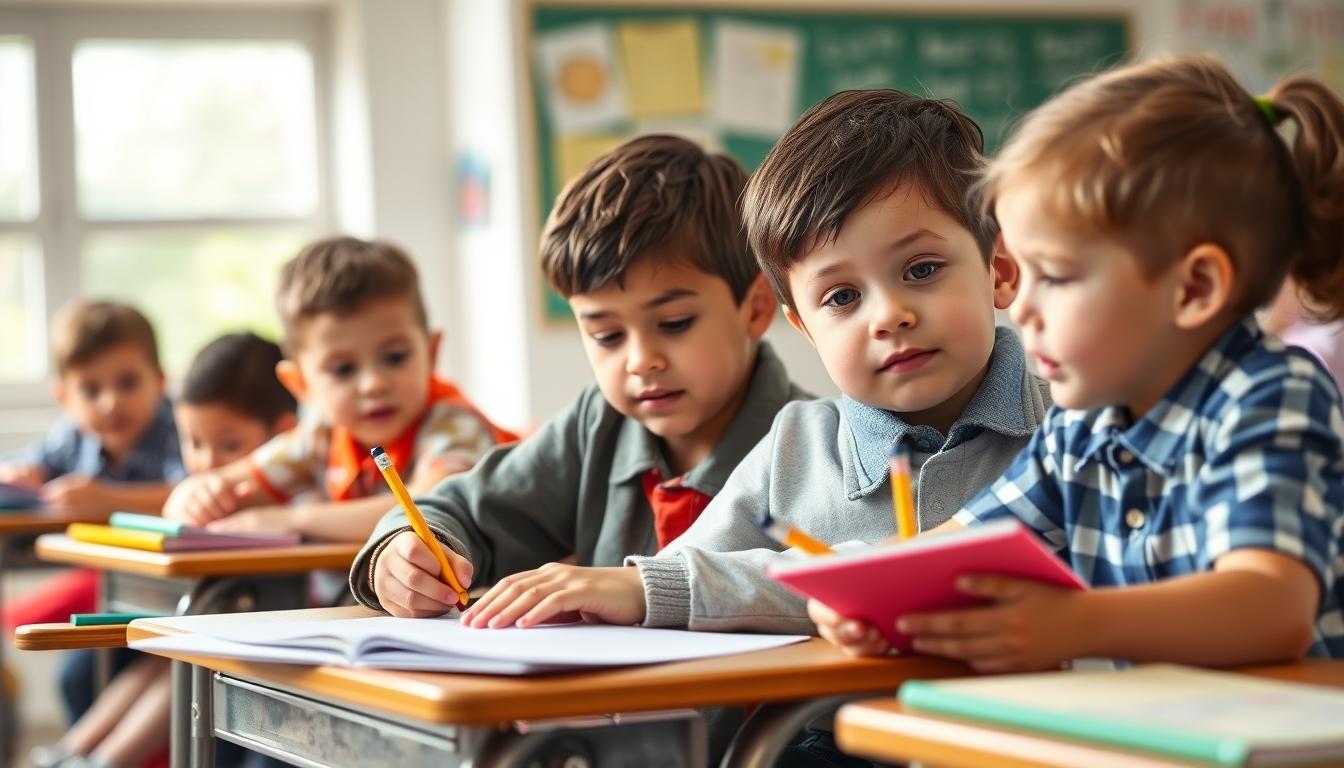 Student using learning strategies while studying